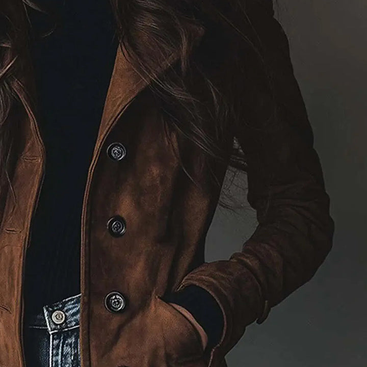 Philippa - Vintage Bársony Árok Kabát