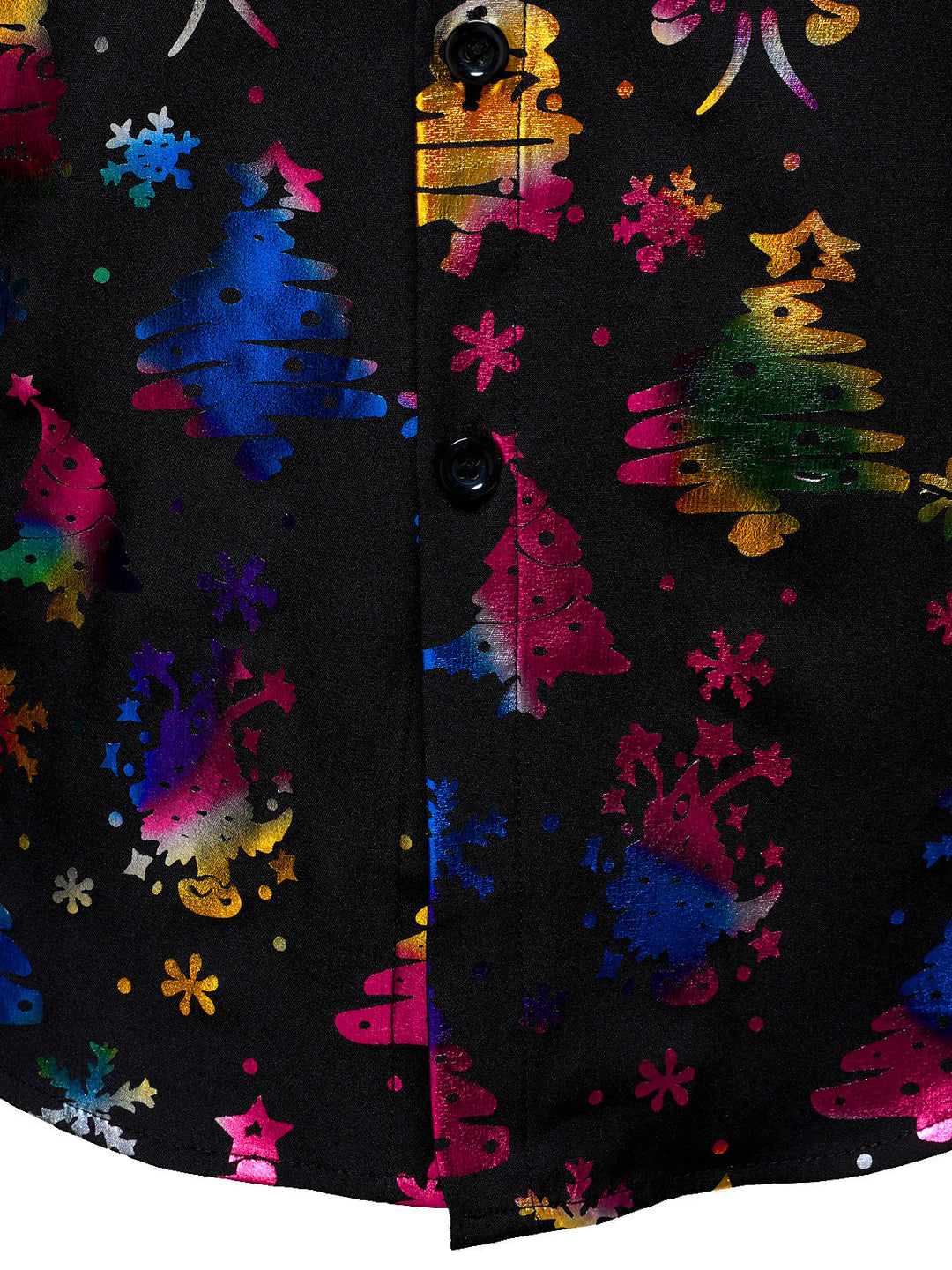 Barrett - Férfi arany Karácsonyi Mintás  Normál Fazonú, Fekete Hosszú Ujjú ing