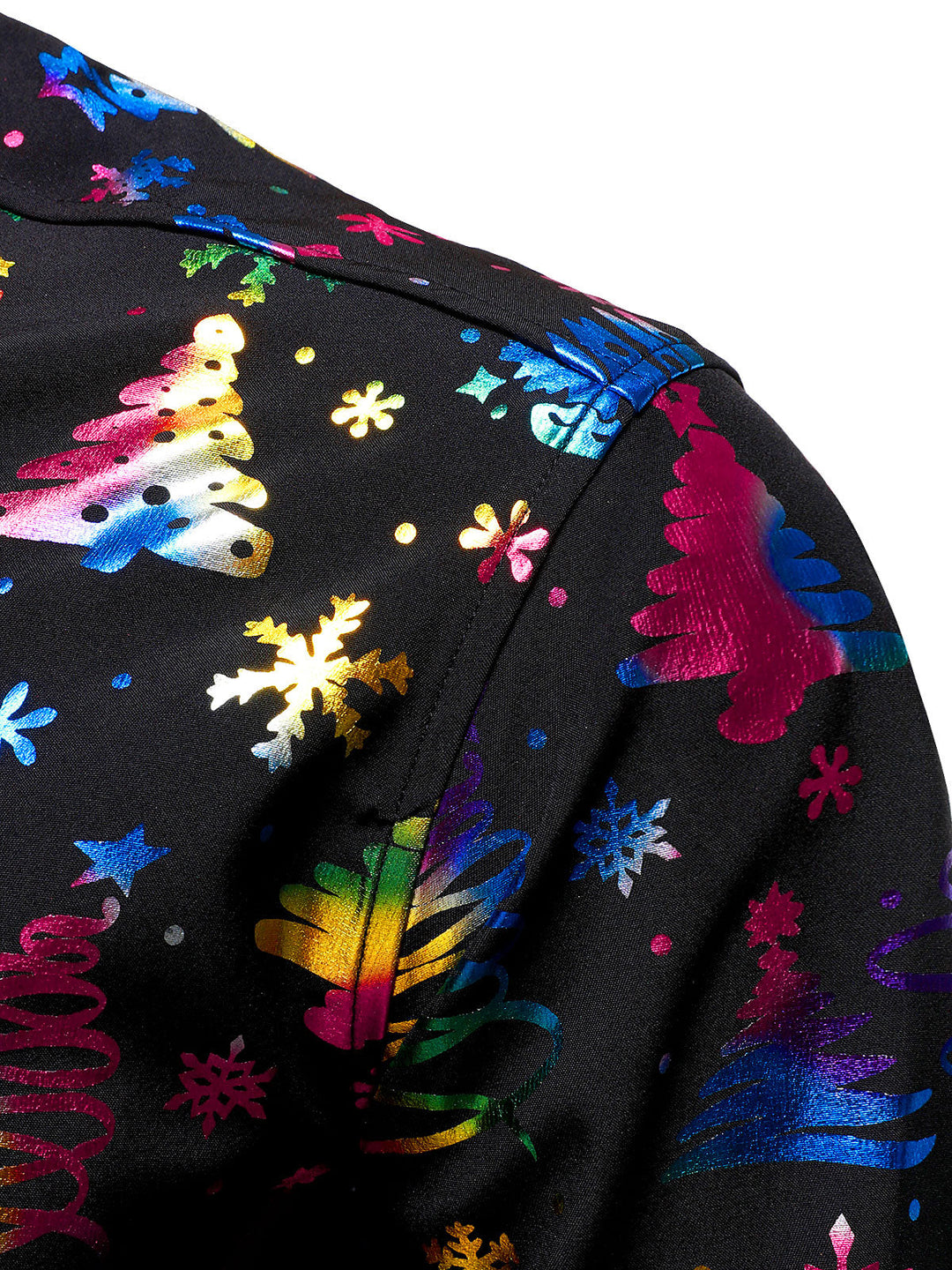 Barrett - Férfi arany Karácsonyi Mintás  Normál Fazonú, Fekete Hosszú Ujjú ing