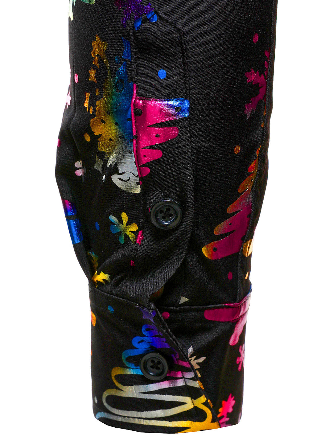 Barrett - Férfi arany Karácsonyi Mintás  Normál Fazonú, Fekete Hosszú Ujjú ing