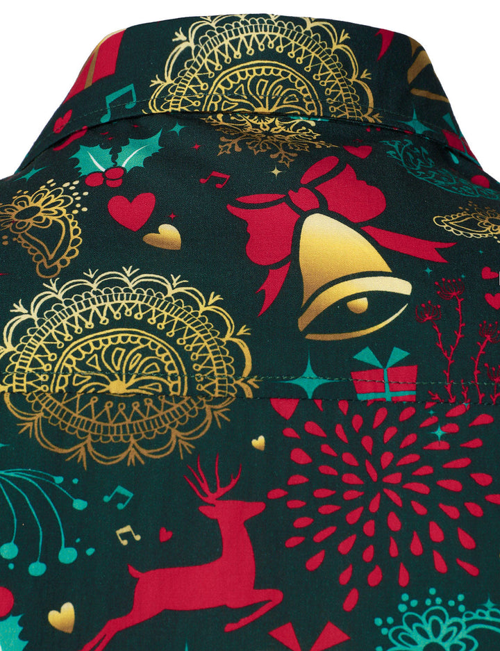 Victor - Férfi Karácsonyi Rénszarvasos ünnepi Pamut Hosszú ujjú ing