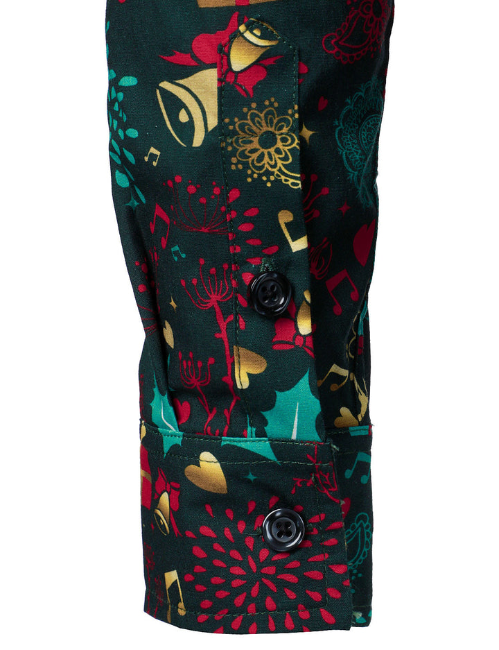 Victor - Férfi Karácsonyi Rénszarvasos ünnepi Pamut Hosszú ujjú ing