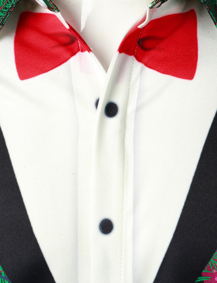 Gason - Férfi Karácsonyfa mintás Normál Fazonú, vidám ruha Témájú  Hosszú Ujjú ing