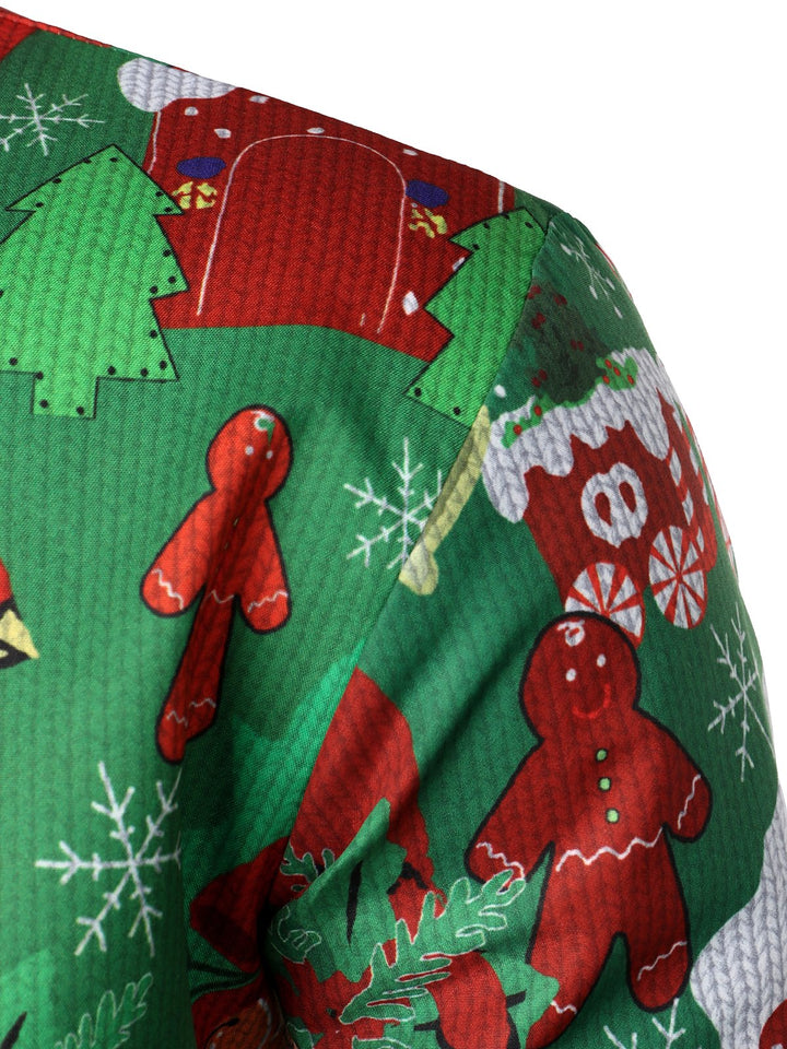 Grant - Férfi Karácsonyi Vicces ruha Ünnepi parti Csúnya Hosszú ujjú ing