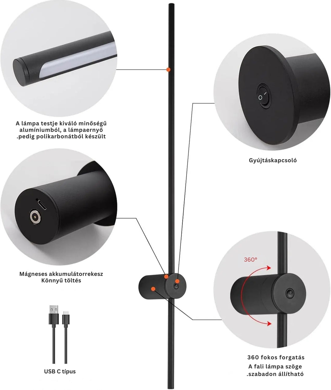 FlexiLight - Modern Kialakítású Fali Lámpa