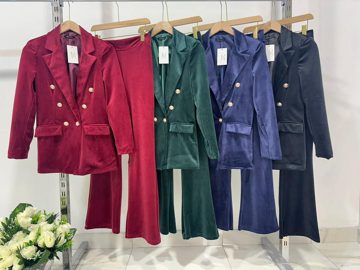 Dimitra – Bársonyos Kétsoros Blézer Szett