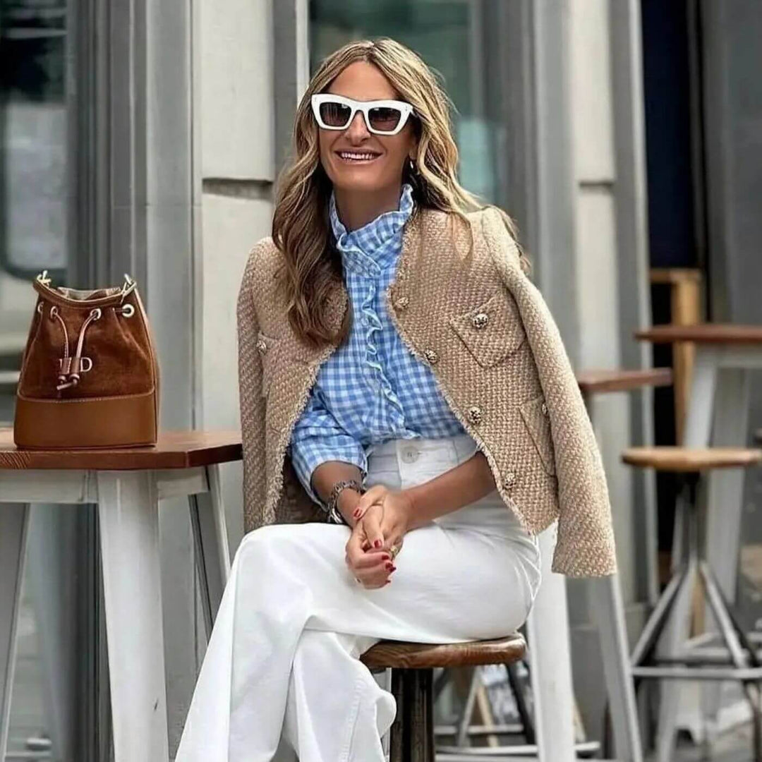 Graciana - Stílusos Tweed Kabát