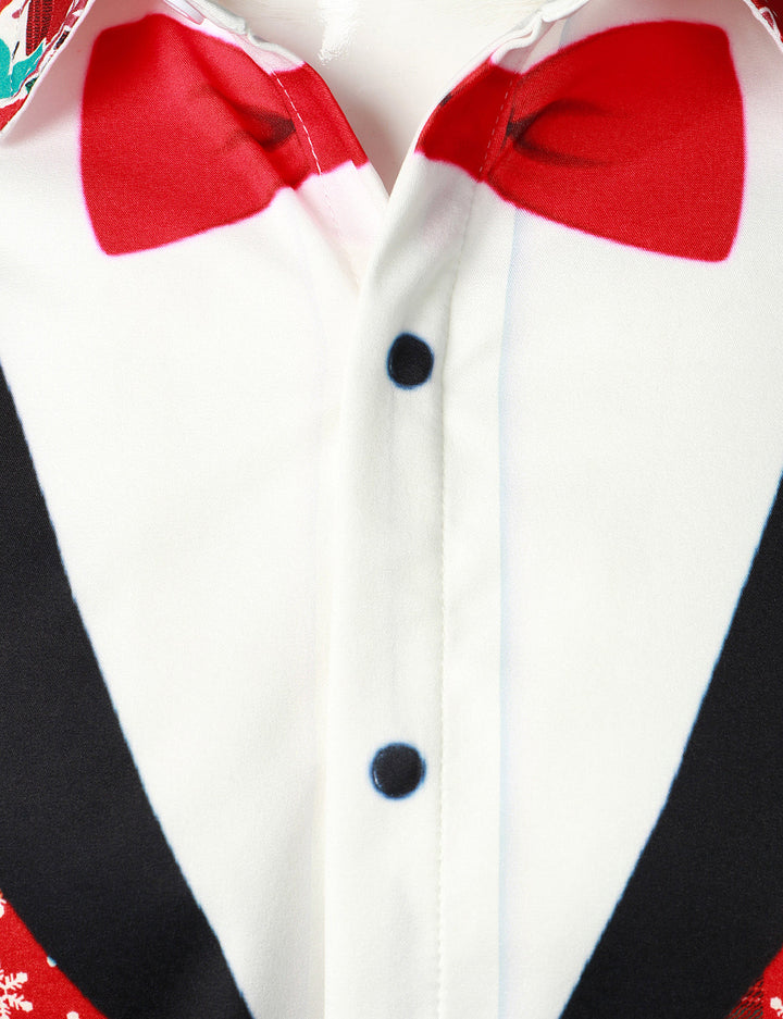 Hunter - Férfi vintage piros Kockás Vidám ünnepi Komor Karácsonyi Hosszú ujjú ing