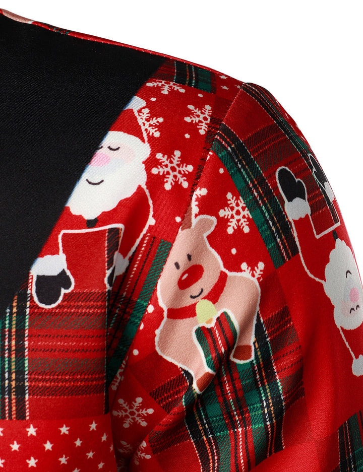 Hunter - Férfi vintage piros Kockás Vidám ünnepi Komor Karácsonyi Hosszú ujjú ing