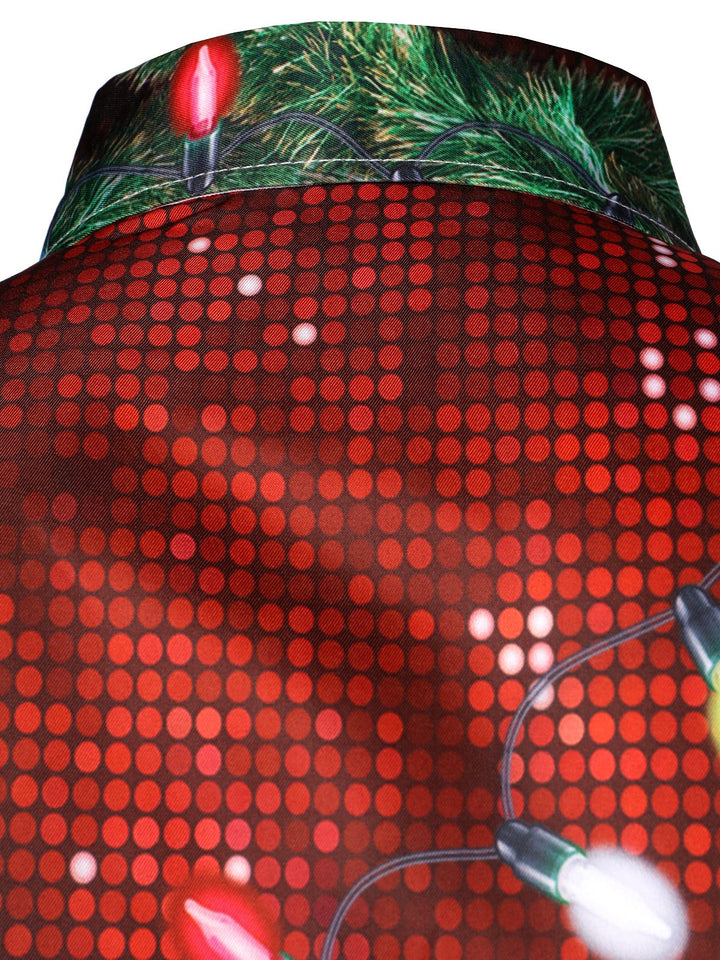 Bryce – Férfi Karácsonyi Szórakoztató Ruha Témájú Felső Ünnepi Gombos, Hosszú Ujjú ing