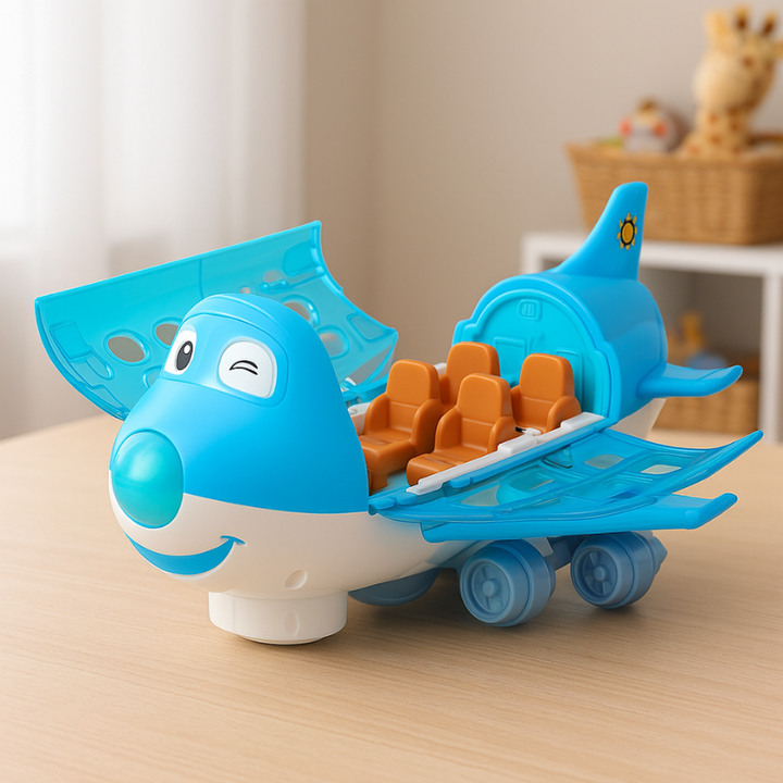 MusicJet – Elektromos Repülőgép Fényekkel, Zenével és Akadálykerüléssel