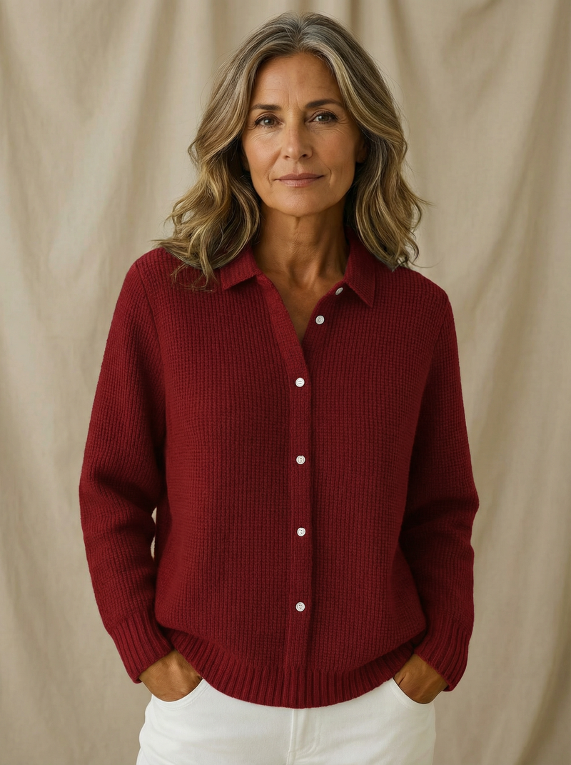 Nofar - Klasszikus Gombos Kötött Kardigán