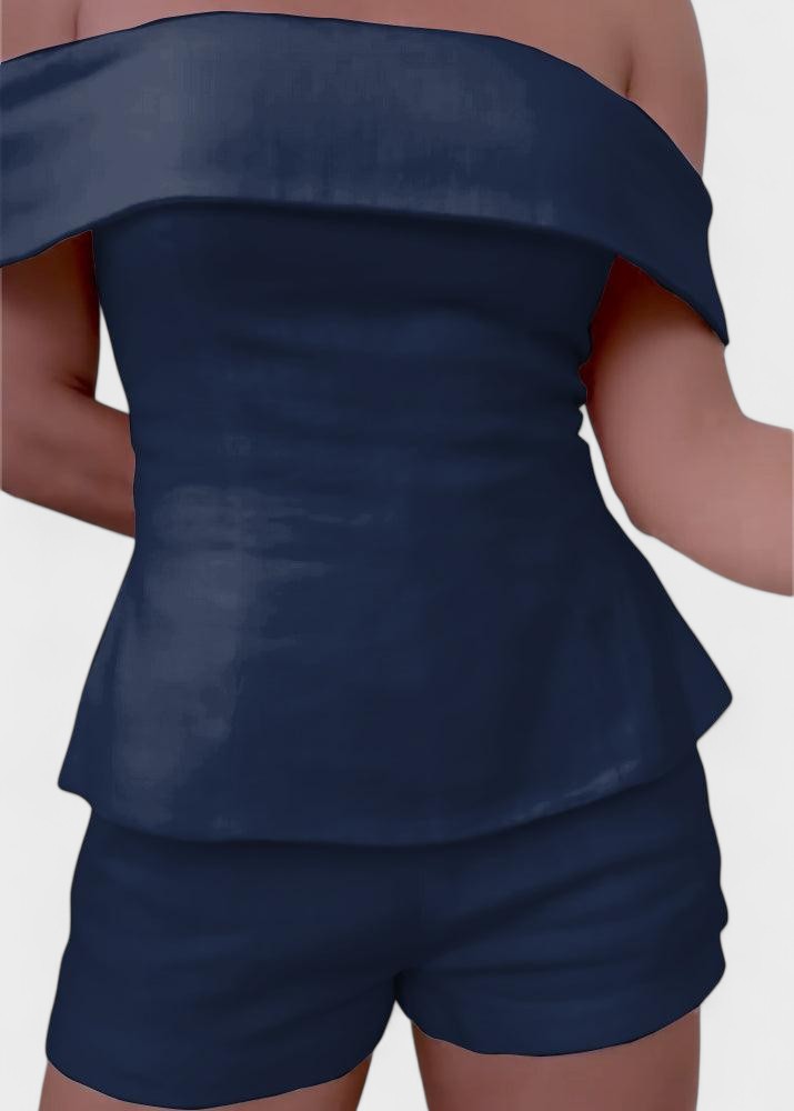 Shalita - Vállakat Szabadon Hagyó Lenvászon Kétrészes Szett