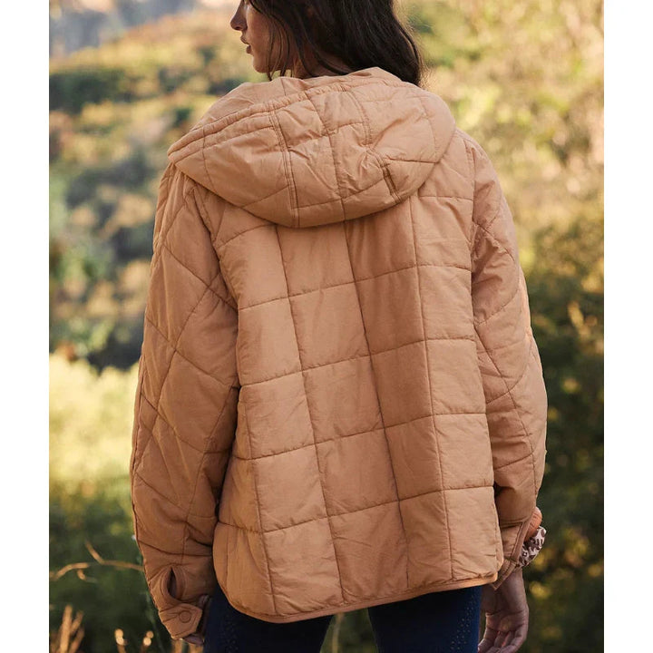 Merve - Elegáns Hosszú Ujjú Pufferkabát