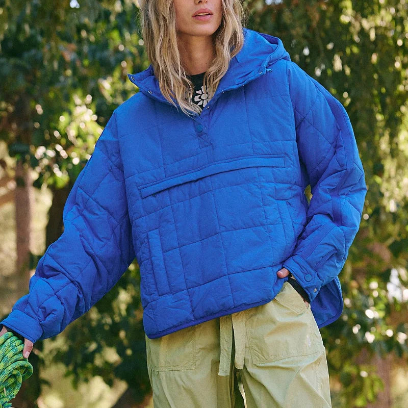 Merve - Elegáns Hosszú Ujjú Pufferkabát