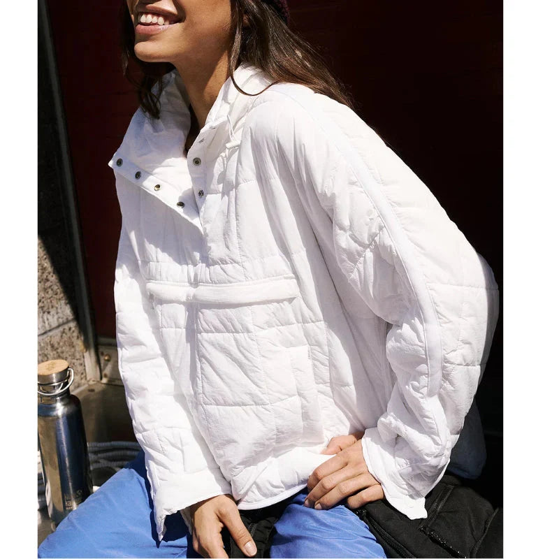 Merve - Elegáns Hosszú Ujjú Pufferkabát