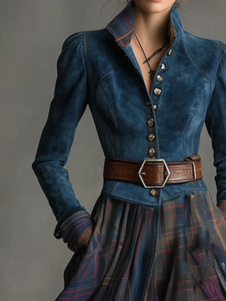 Nephele – Bohém elegancia Szarvasbőr és Kockás Szoknya