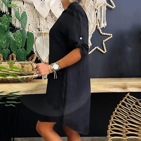 Ankica - Kényelmes Lenvászon Ruha