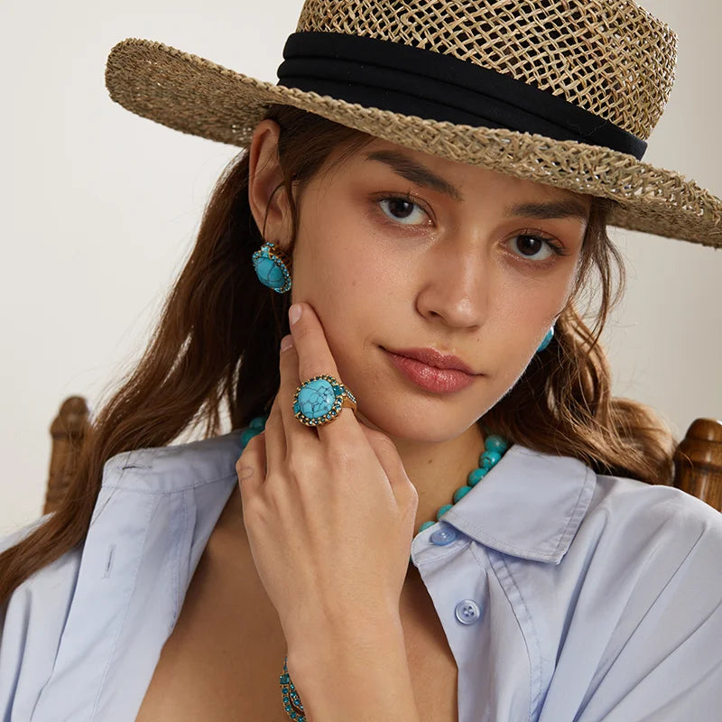 Maliya - Türkiz Drágakő Szett