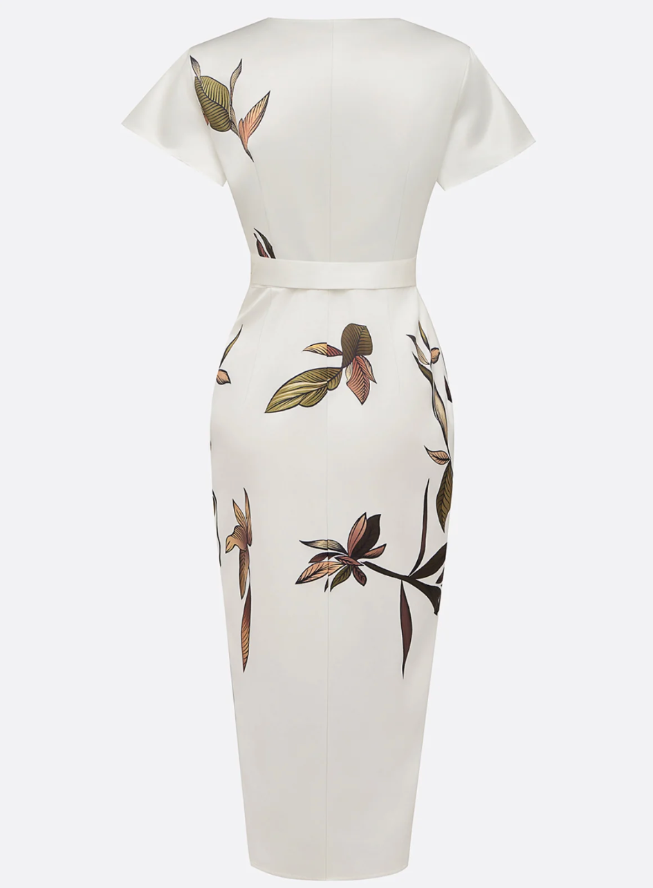 Beverly - Elegáns Fehér Szatén Ruha