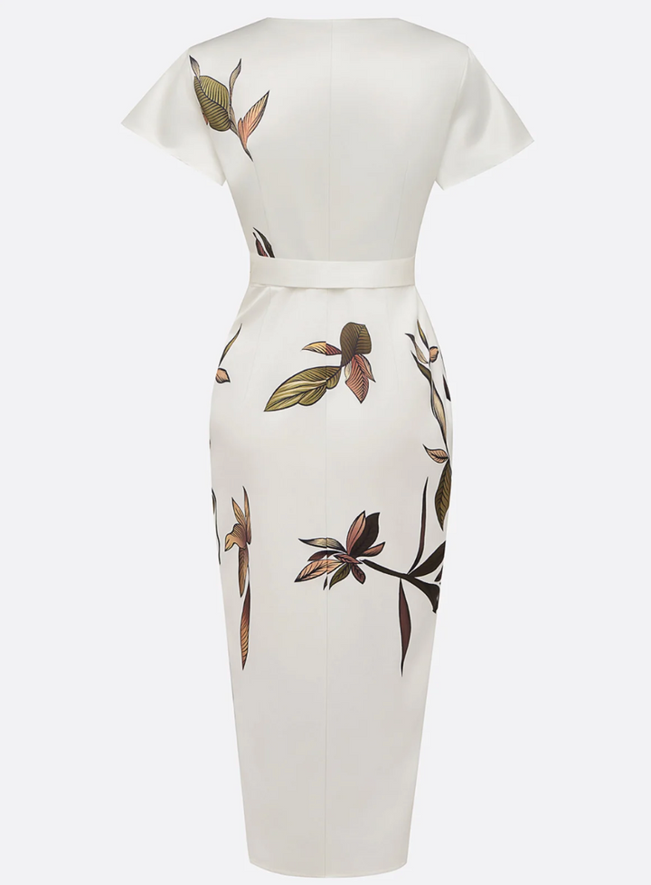 Beverly - Elegáns Fehér Szatén Ruha