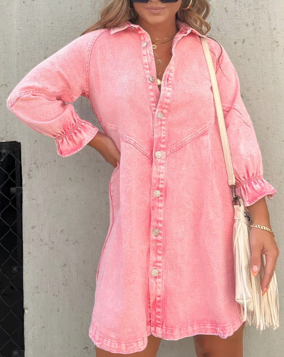 Cäcilia - Hosszú Ujjú Farmering Ruha