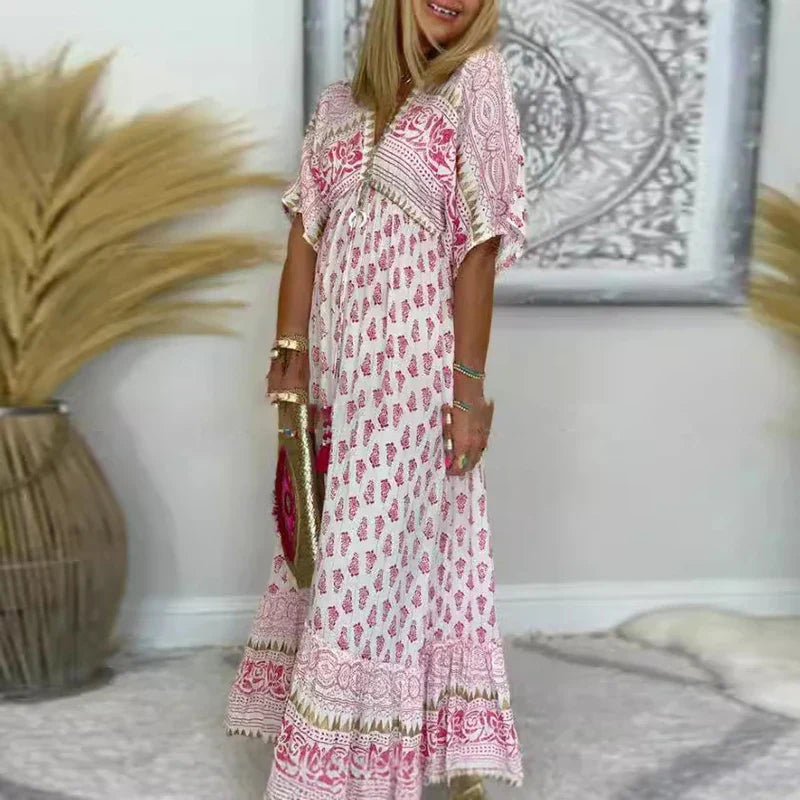 Krista - Boho Maxi Ruha Nyomtatott Mintával