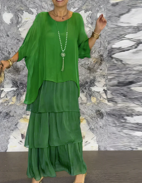 Leona - Laza Kerek Nyakú Maxi Ruha