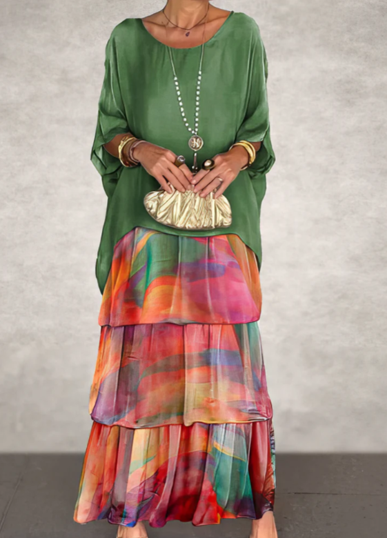 Leona - Laza Kerek Nyakú Maxi Ruha