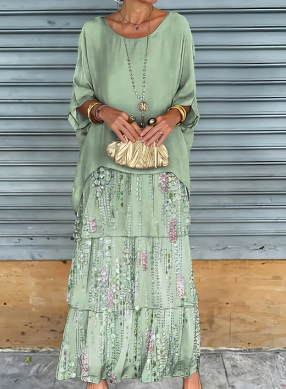 Leona - Laza Kerek Nyakú Maxi Ruha