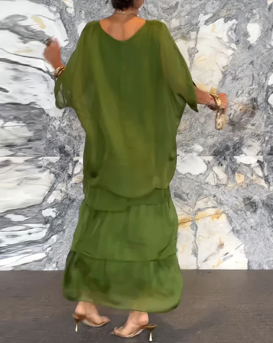 Leona - Laza Kerek Nyakú Maxi Ruha