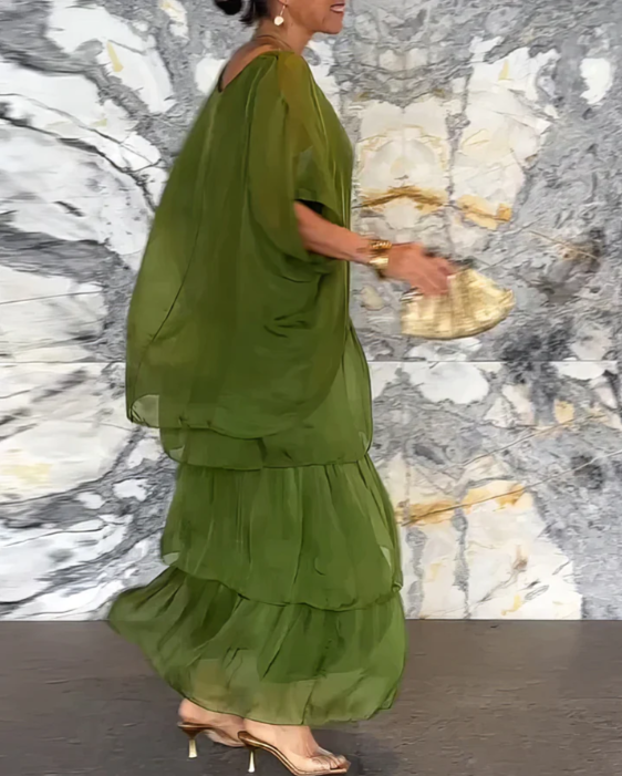 Leona - Laza Kerek Nyakú Maxi Ruha