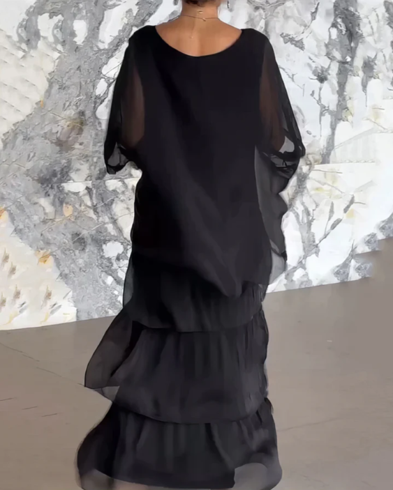 Leona - Laza Kerek Nyakú Maxi Ruha