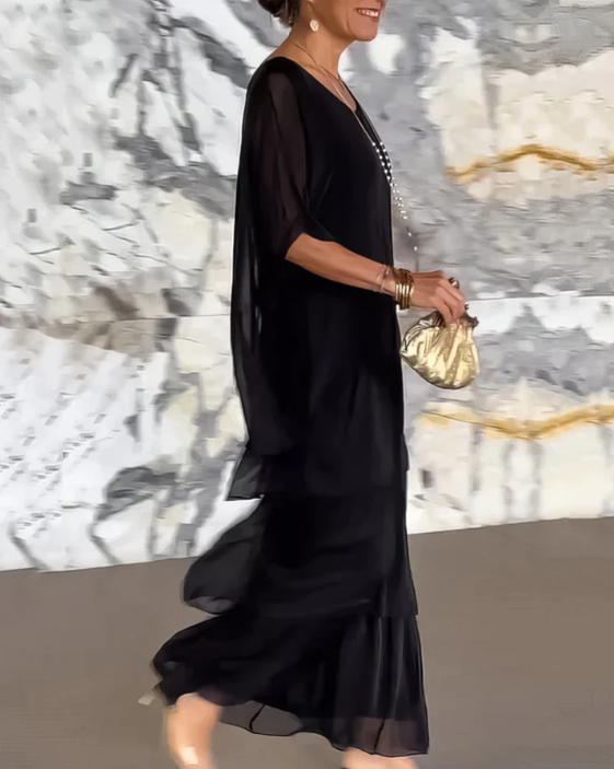 Leona - Laza Kerek Nyakú Maxi Ruha