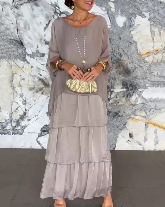 Leona - Laza Kerek Nyakú Maxi Ruha