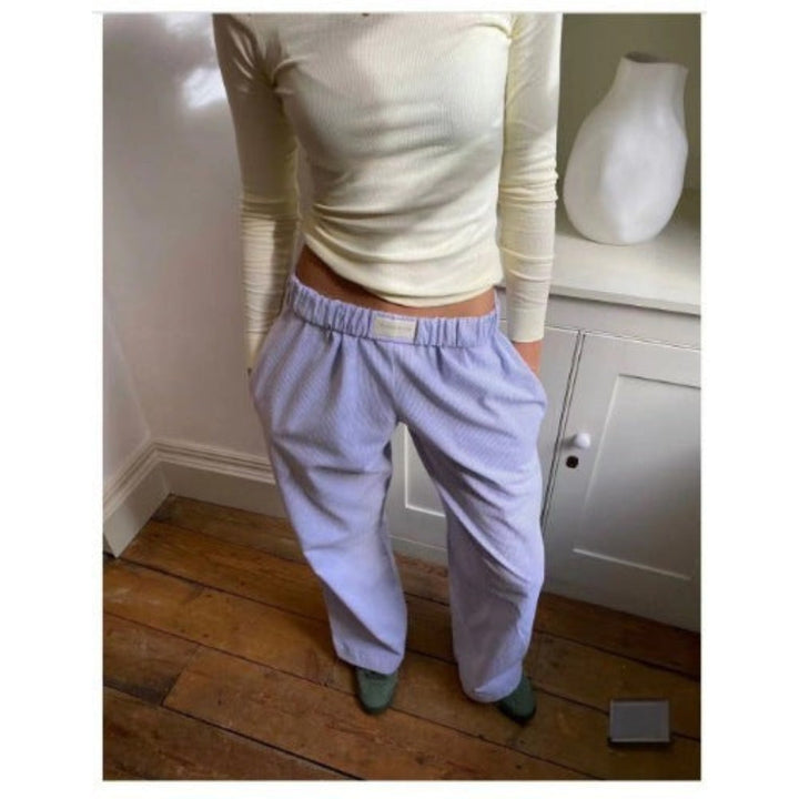 Evgenia - Széles Szabású Rugalmas Derékpántos Lounge Nadrág