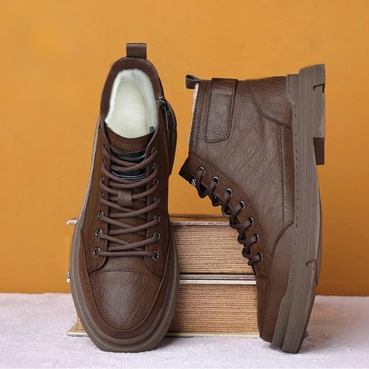 Patterson - Fűzős Bőr Bokacsizma