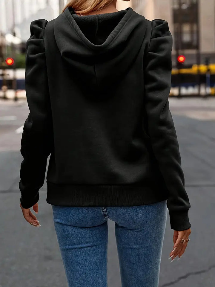 Nandita - Lélegző Hosszú Ujjú Kapucnis Pulóver