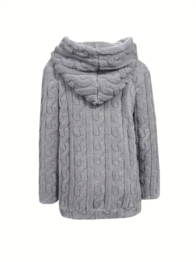 Ganka - Hosszú Ujjú Kapucnis Cipzár Pulóver