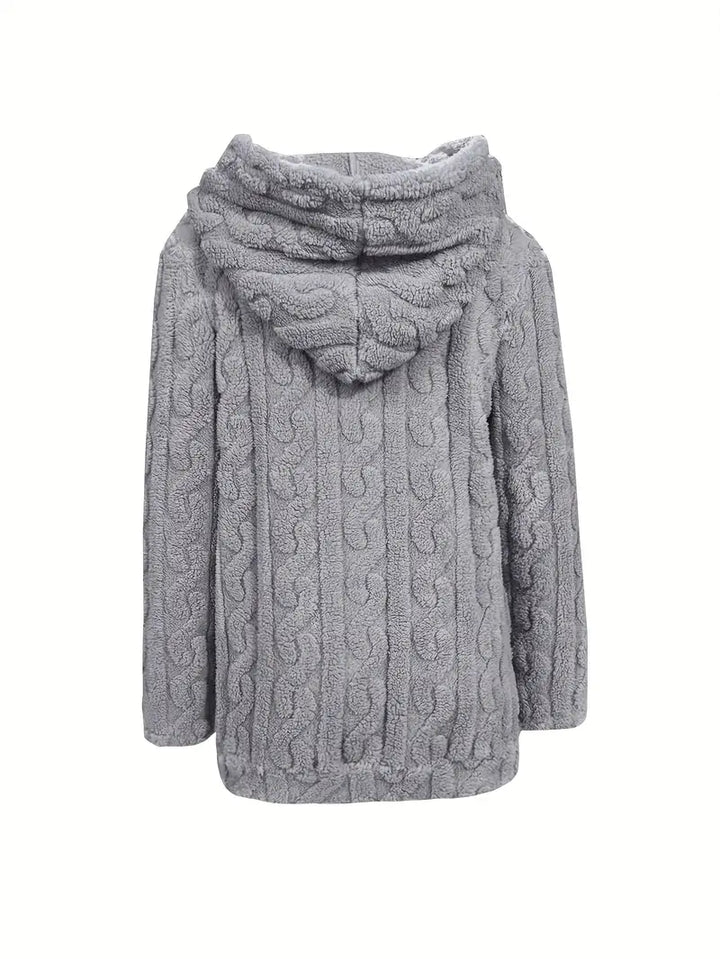 Ganka - Hosszú Ujjú Kapucnis Cipzár Pulóver