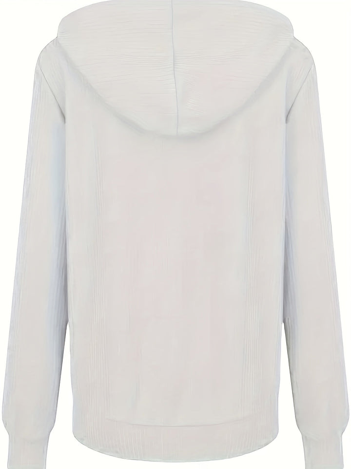 Moira - Hosszú Ujjú, Cipzáras, Húzózsinórral Ellátott Kapucnis Pulóver