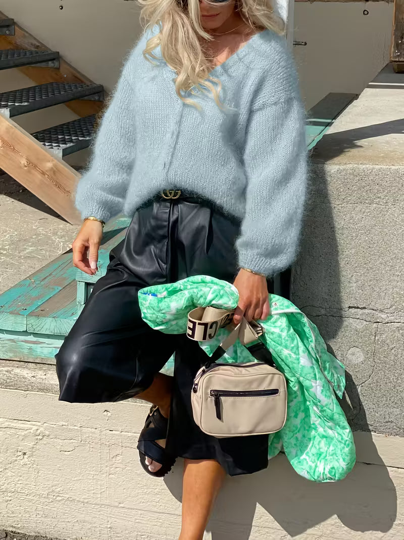 Hozanna - Hosszú Ujjú Kötött Pulóver Gombokkal