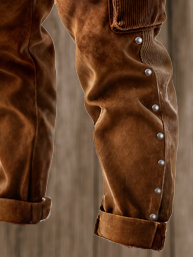 Curran – Vintage Kültéri Kaland Kordbársony Varrású Rojtos Nadrág