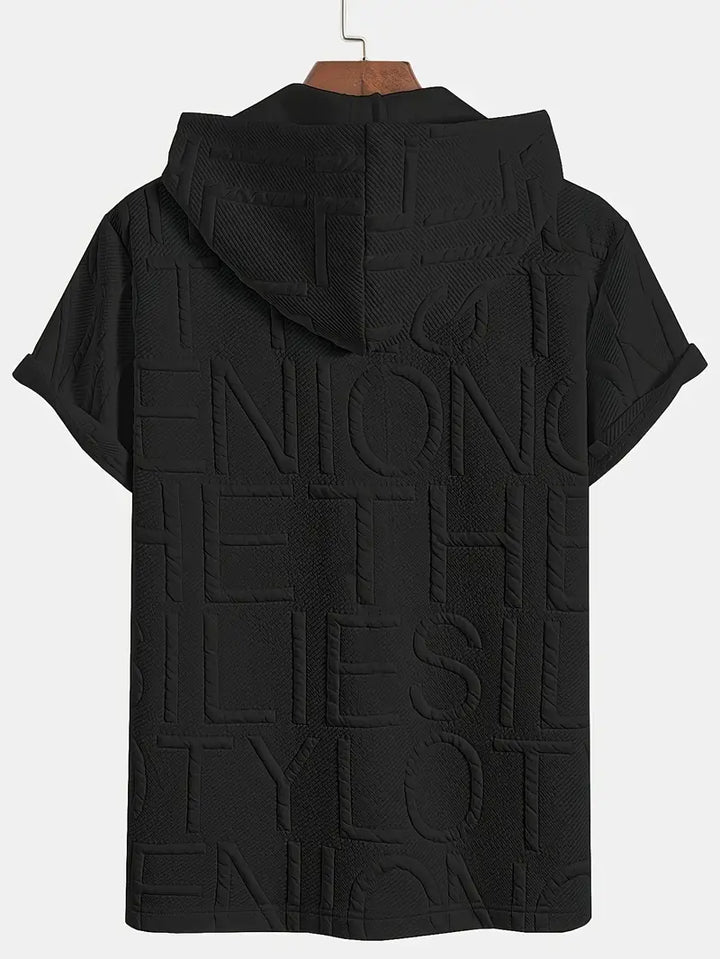 Henryk - Elegáns Rövid Ujjú Kapucnis Cipzáras Pulóver