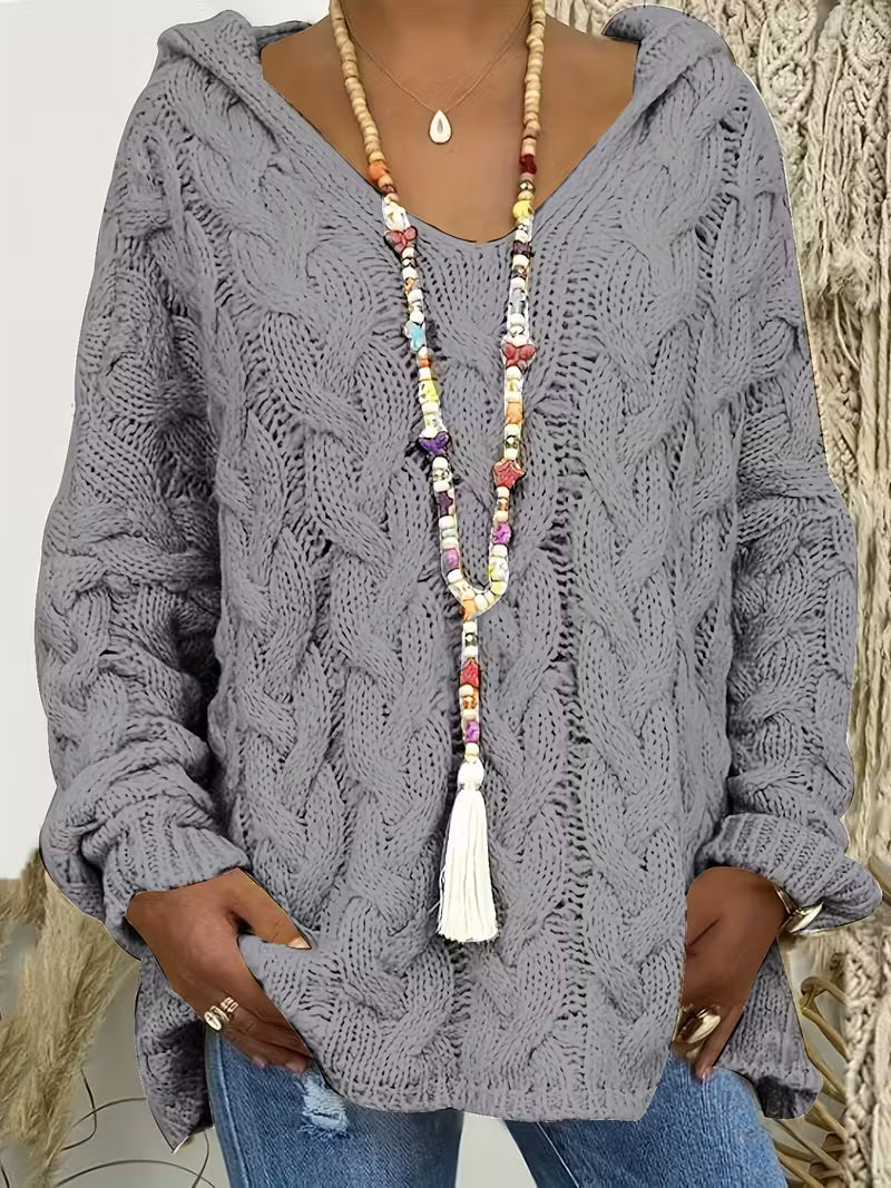 Miette - Alkalmi Hosszú Ujjú Kötött Pulóver