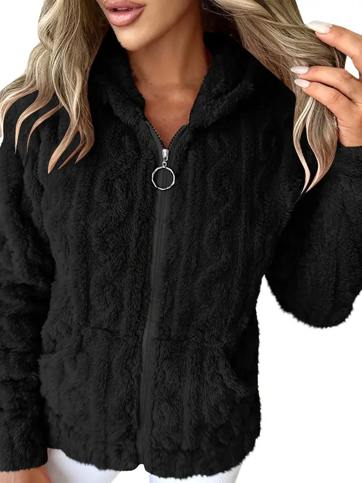 Ganka - Hosszú Ujjú Kapucnis Cipzár Pulóver