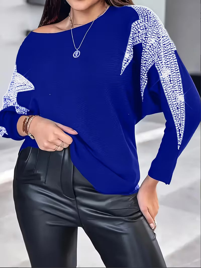 Bernardino - Elegáns Hosszú Ujjú Pulóver Csillagmintával