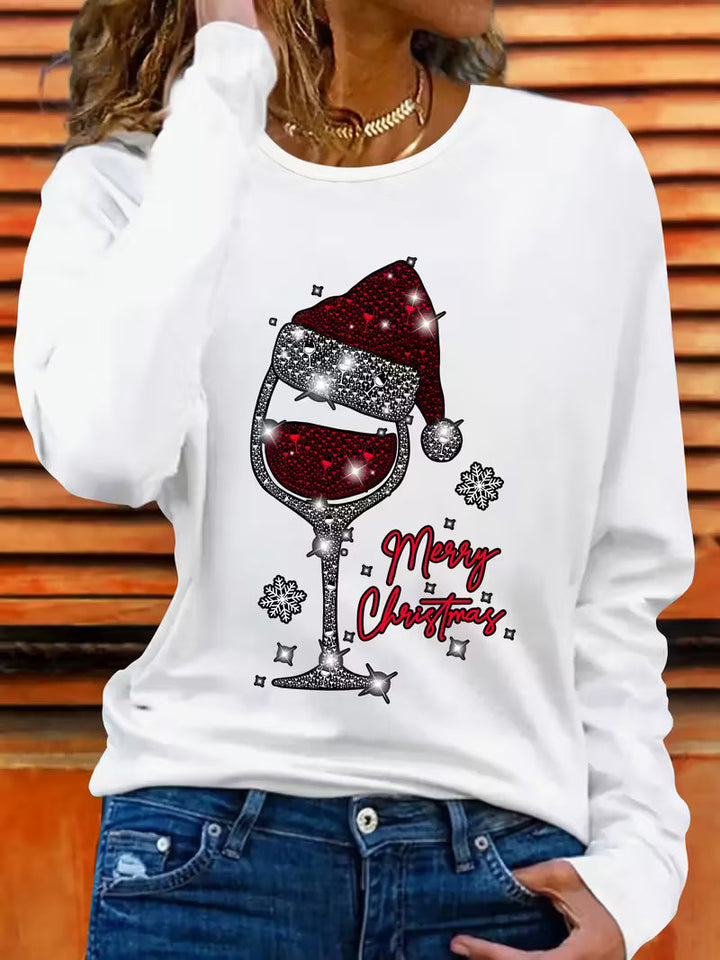 Doreah – Karácsonyi Borospohár és Mikulás Sapka Mintás Pulóver