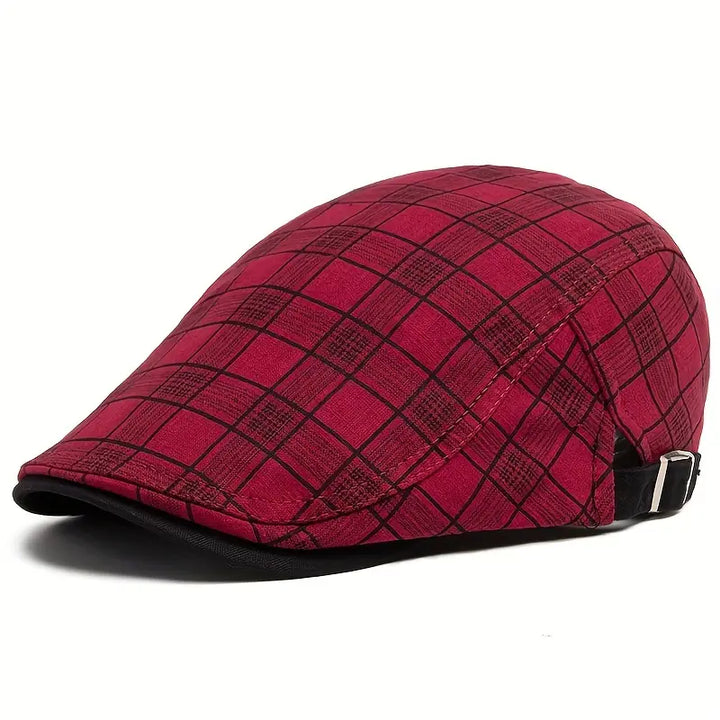 Zared - Állítható Vintage Kockás Beret Sapka