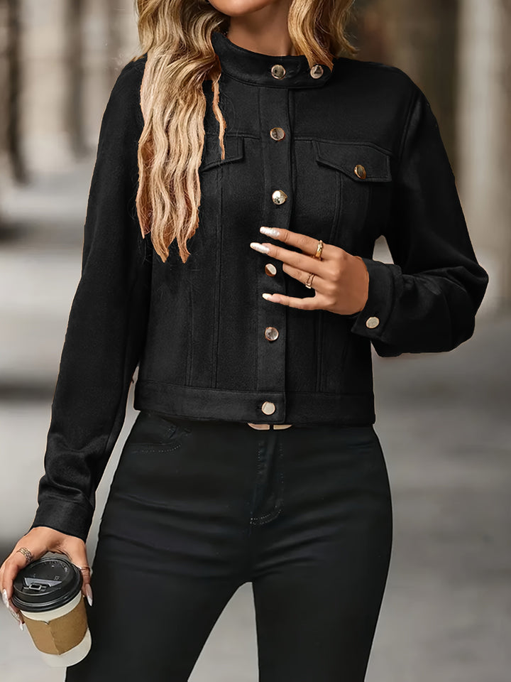 Slavica - Vintage Hosszú Ujjú Kabát Elülső Gombokkal